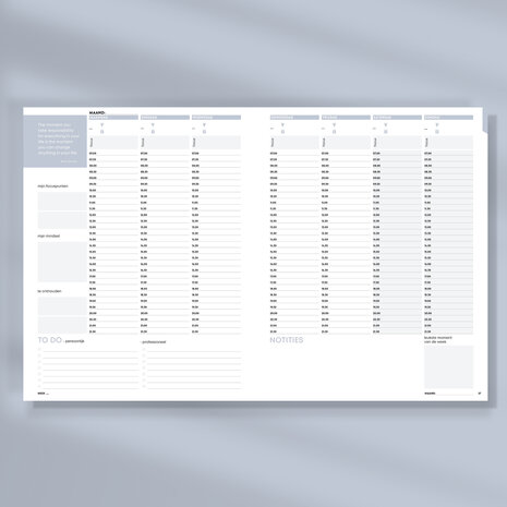 Paarse Ongedateerde SuccesPlanner weekoverzicht