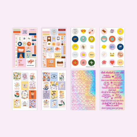 20 vellen met geillustreerde stickers die je planner aankleden