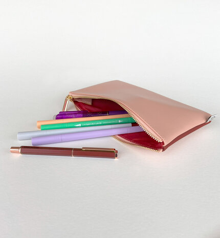     NIEUW | Blush & terracotta - dubbelkleurig pennenetui
