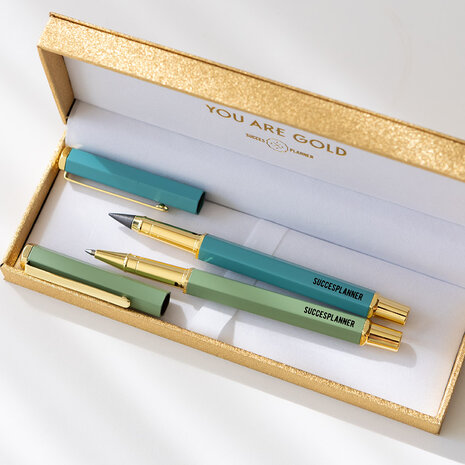         SET van rollerpen groen & Wonderpotlood oceaanblauw
