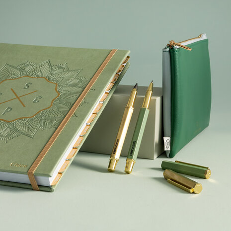     SET van rollerpen & Wonderpotlood in geborsteld goud