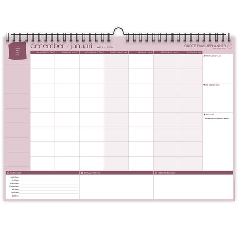    PRE-ORDER | Grote FamiliePlanner 2026 voor 8 personen (A3-formaat)