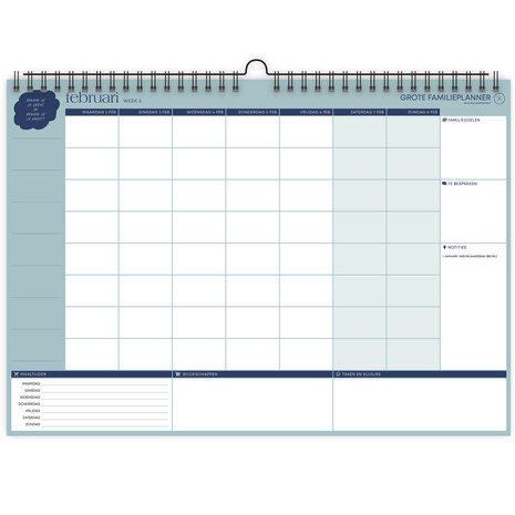    PRE-ORDER | Grote FamiliePlanner 2026 voor 8 personen (A3-formaat)