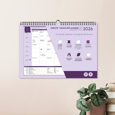    PRE-ORDER | Grote FamiliePlanner 2026 voor 8 personen (A3-formaat)