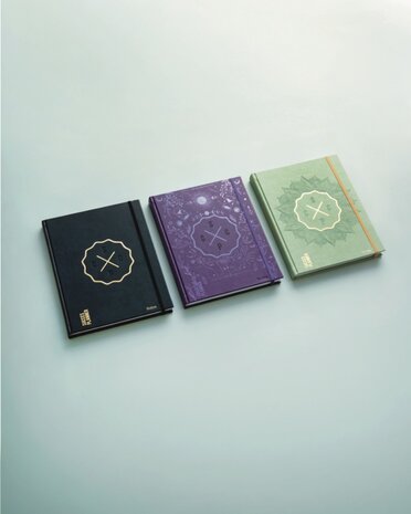 zwarte paarse zen-groene planner