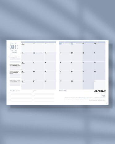 10 Flatlay SP26DE Monathkalender 2026 agenda SuccesPlanner