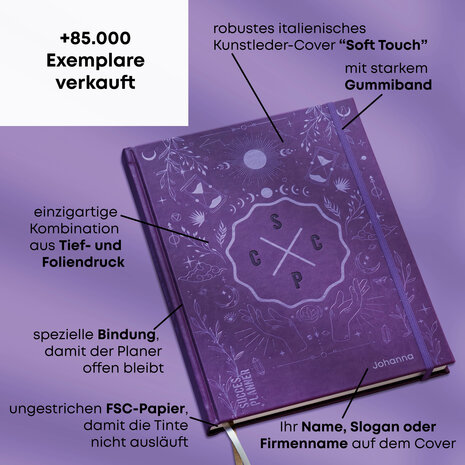 Terminplaner 2026 Purple Universe SuccesPlanner mit Namen USP