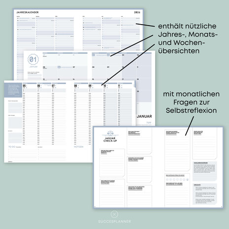 Terminplaner 2026 Zen-Grün SuccesPlanner