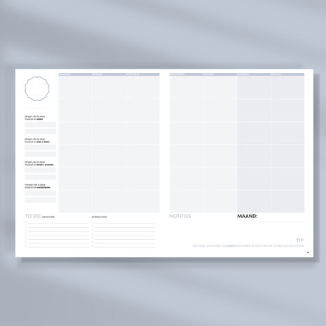 Blush Ongedateerde SuccesPlanner Maandoverzicht