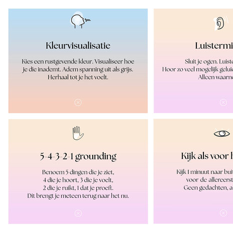 Kleurvisualisatie grounding oefening om tot rust te komen