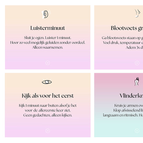 Kijk oefeningen zen oefeningen kaartjes