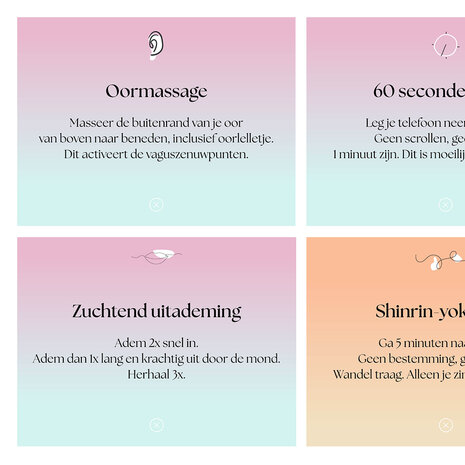 oormassage oefeningen ontspanningsoefeningen mindfulness kaartjes