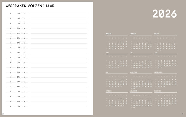 Afspraken volgend jaar