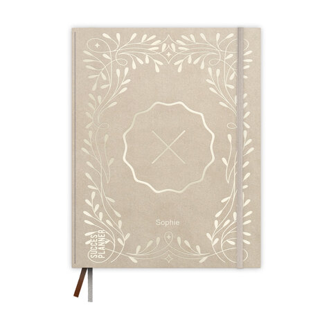 Botanisch sand SuccesPlanner met Champagne-zilver