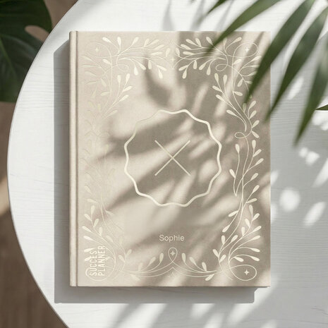 Botanisch sand SuccesPlanner met Champagne-zilver