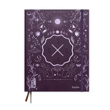 Purple universe paarse SuccesPlanner met mytische tekens en astrologische paarse folie