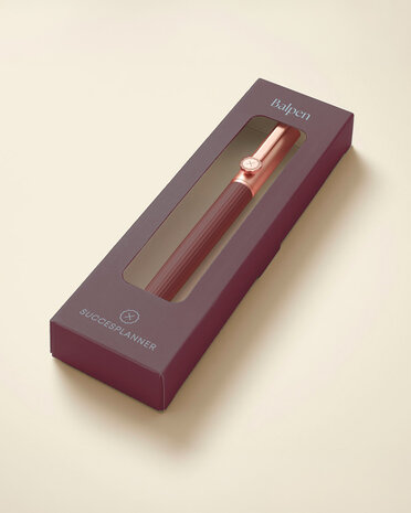 Plum paarse balpen met parker vulling en bijpassende doos - mat rose goud