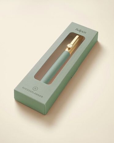 zengroene balpen met parker vulling en bijpassende doos - mat goud