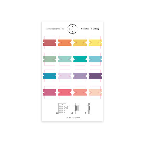 blanco maandtabs regenboog