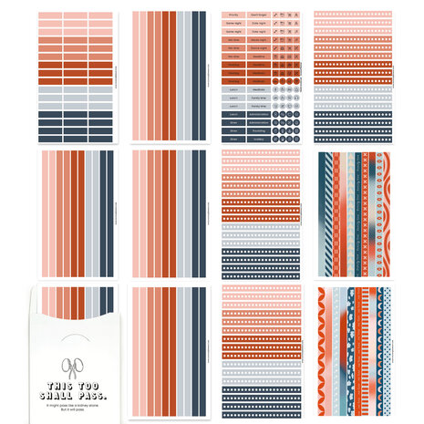 Washi-fun Stickerset Rusty Blues