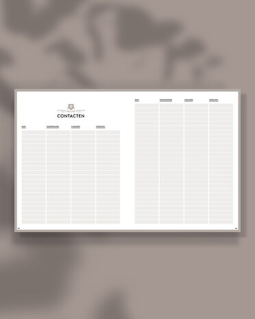 Academische SuccesPlanner 2026-2027 Contacten