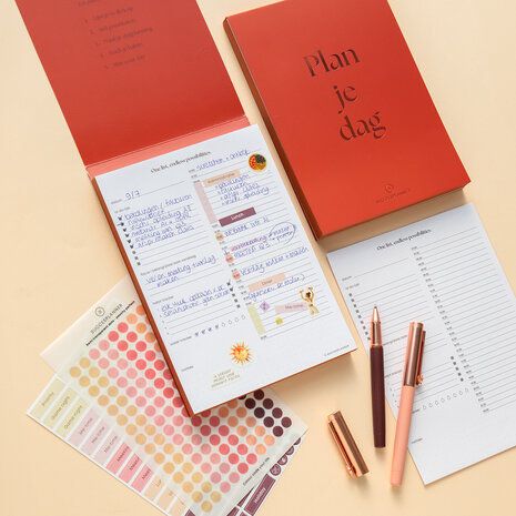                             NIEUW | Plan je dag - Scheurblok A5 terracotta