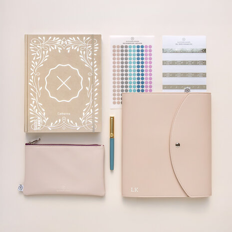 Zandkleurige organiser voor je agenda SuccesPlanner luxe schelpwit - klei kleur 