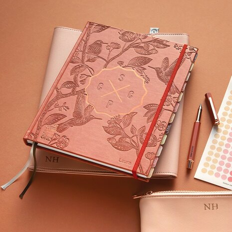 blush roze organiser met insteekvakjes