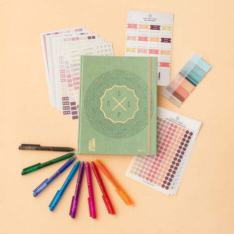 Colour coding pakket met zen-groene planner