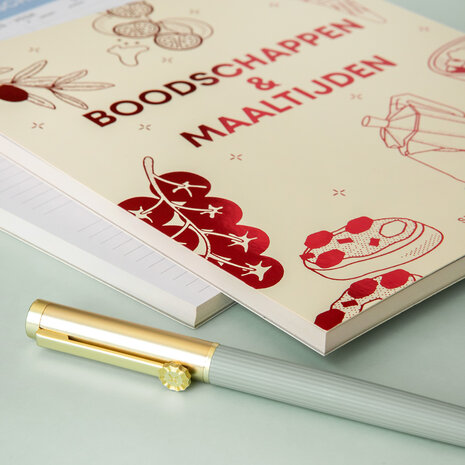 Boodschappenlijstje met bijpassende foliedruk