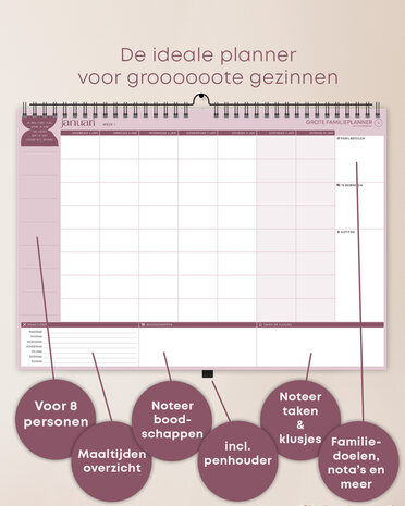            PRE-ORDER | Grote FamiliePlanner 2027 voor 8 personen (A3-formaat)