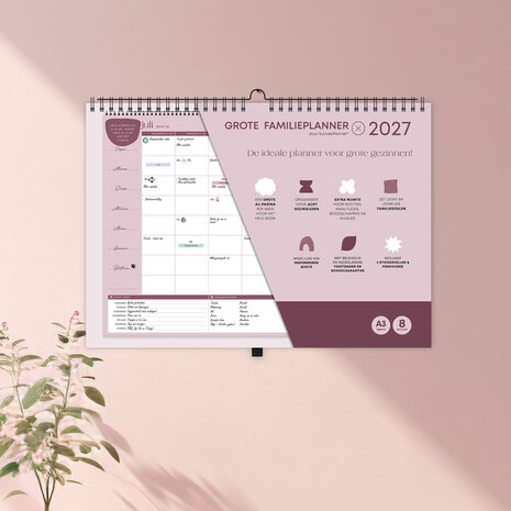            PRE-ORDER | Grote FamiliePlanner 2027 voor 8 personen (A3-formaat)