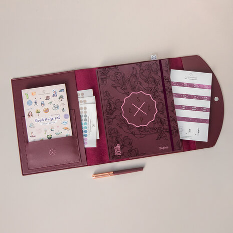 Organiser plum open