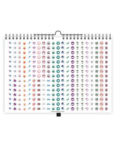 Stickervel 2 met hobby, sport, school en andere icoontjes